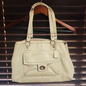 Grey coach genuine leather shoulder bag